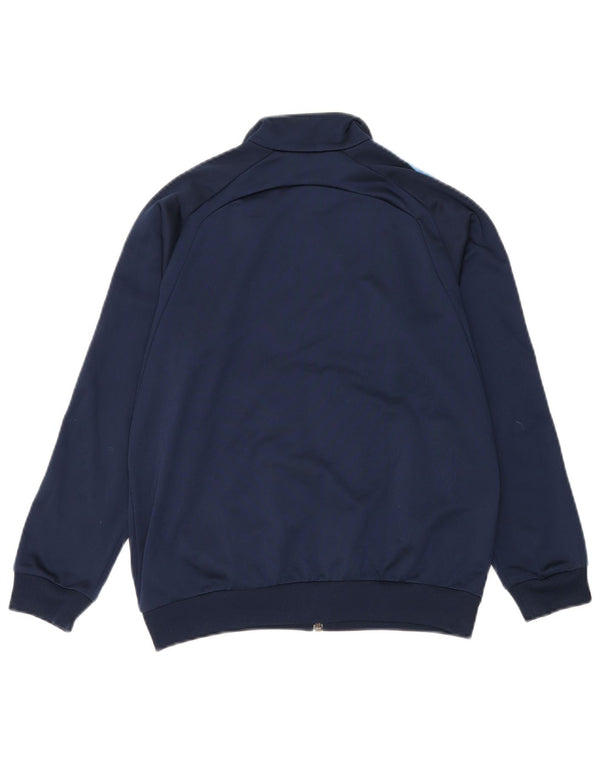 Adidas Boys Tracksuit Top Jacket 11-12 Years Navy Blue Polyester