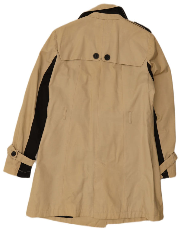 Laura Ashley Womens Trench Coat UK 8 Small Beige Colourblock Cotton