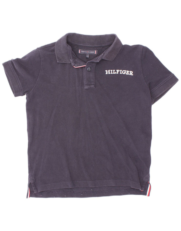 Tommy Hilfiger Boys Polo Shirt 6-7 Years Navy Blue Cotton