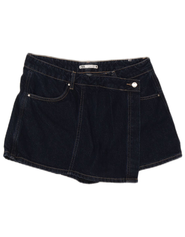 Zara Womens Denim Shorts Medium W28 Navy Blue Cotton