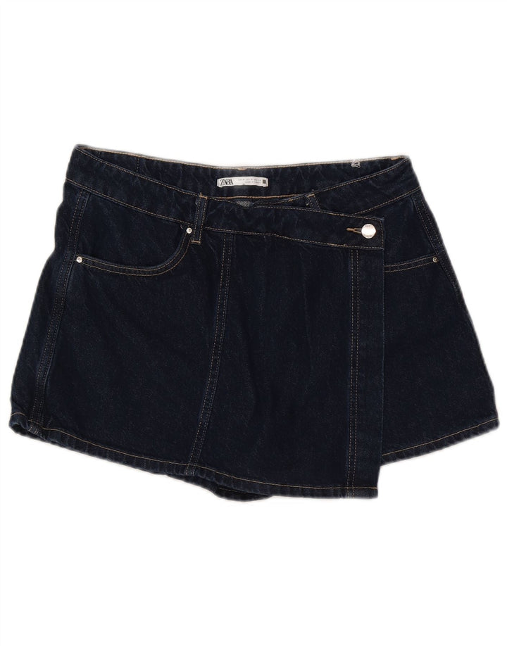 Zara Womens Denim Shorts Medium W28 Navy Blue Cotton