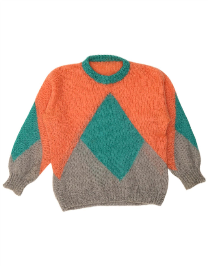Vintage Womens Crew Neck Jumper Sweater XL Multicoloured Geometric