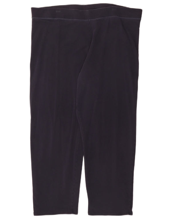 Marks & Spencer Womens Leggings UK 24 4XL Navy Blue Cotton