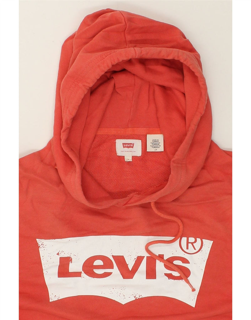 LEVI'S Mens Graphic Hoodie Jumper Large Orange Cotton | Vintage Levi's | Thrift | Second-Hand Levi's | Used Clothing | Messina Hembry 