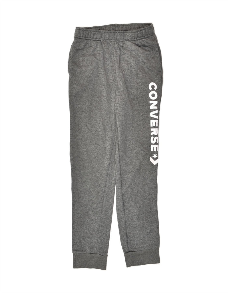 CONVERSE Boys Graphic Tracksuit Trousers Joggers 12-13 Years Large Grey | Vintage Converse | Thrift | Second-Hand Converse | Used Clothing | Messina Hembry 