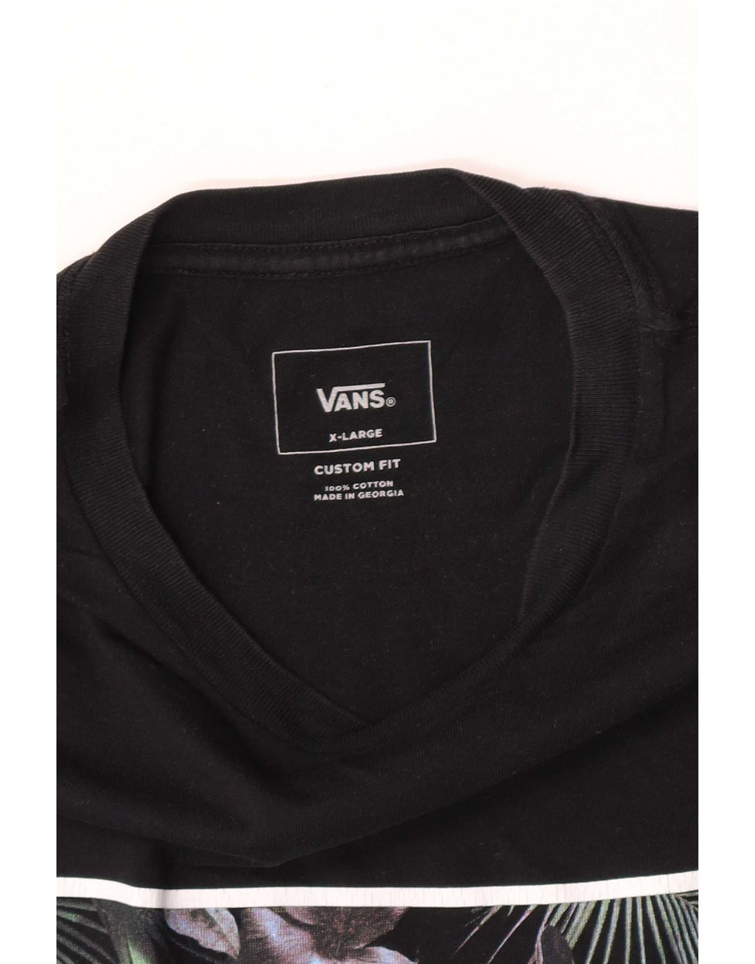 Vans Mens Custom Fit Graphic T-Shirt Top XL Black Cotton