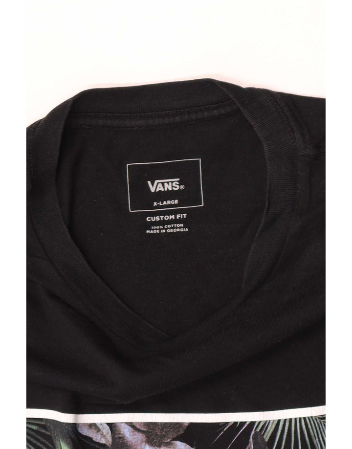 Vans Mens Custom Fit Graphic T-Shirt Top XL Black Cotton