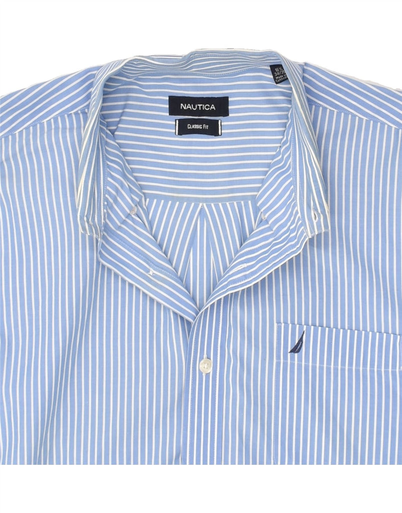 NAUTICA Mens Classic Fit Shirt Size 16 1/2 Large Blue Pinstripe Cotton | Vintage Nautica | Thrift | Second-Hand Nautica | Used Clothing | Messina Hembry 