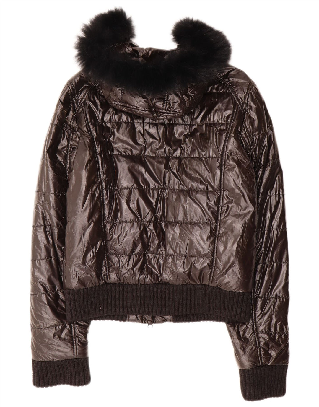 Ellesse Womens Hooded Padded Jacket UK 14 Medium Black