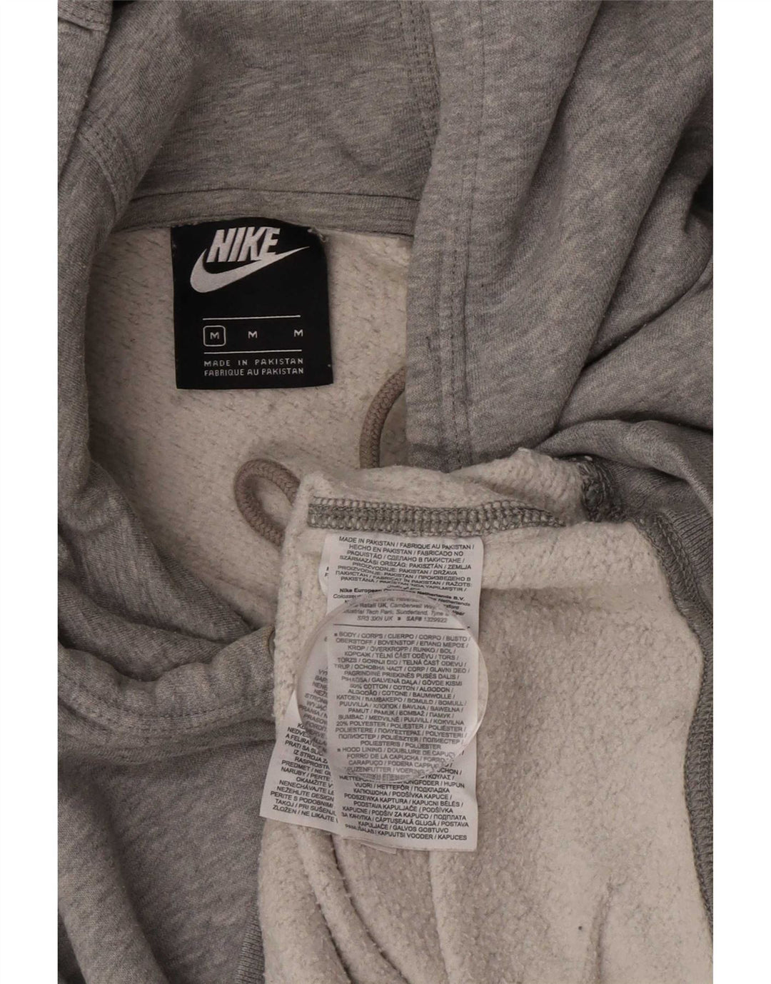 Nike Mens Hoodie Jumper Medium Grey Cotton