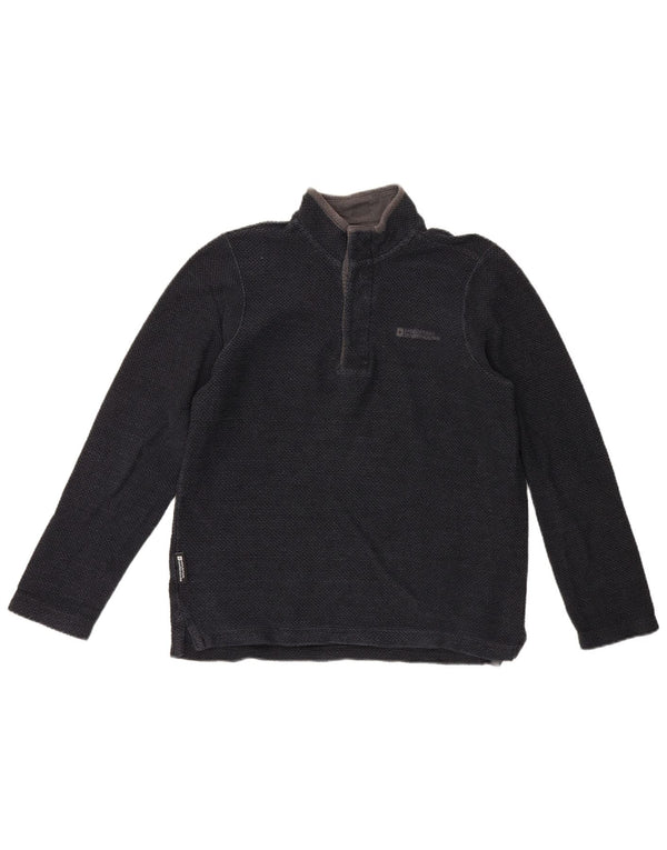 Mountain Warehouse Mens Button Neck Sweatshirt Jumper Small Navy Blue