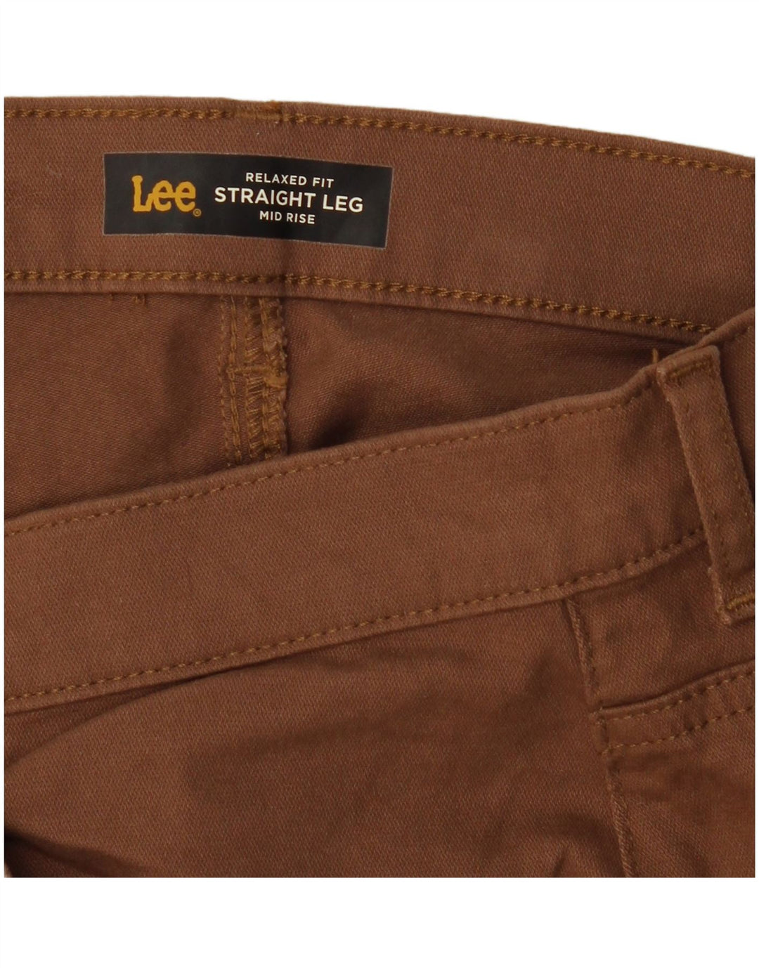 LEE Womens Mid Rise Relaxed Fit Straight Casual Trousers W36 L32 Brown