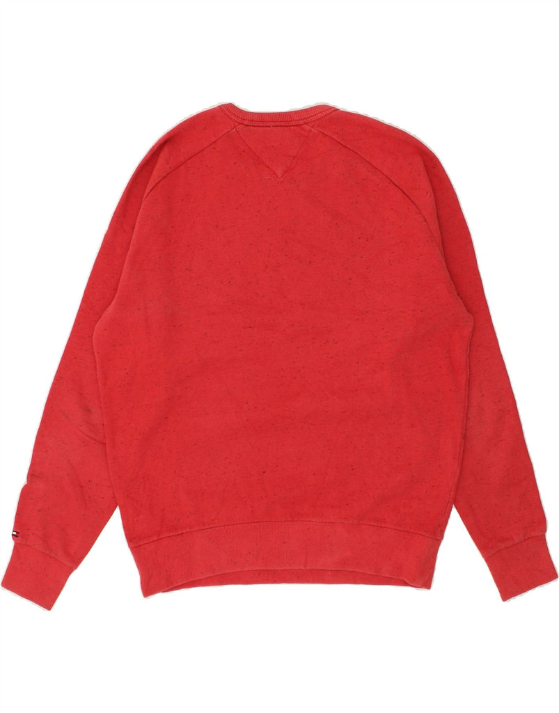 TOMMY HILFIGER Mens Vintage Fit Graphic Sweatshirt Jumper Large Red | Vintage Tommy Hilfiger | Thrift | Second-Hand Tommy Hilfiger | Used Clothing | Messina Hembry 