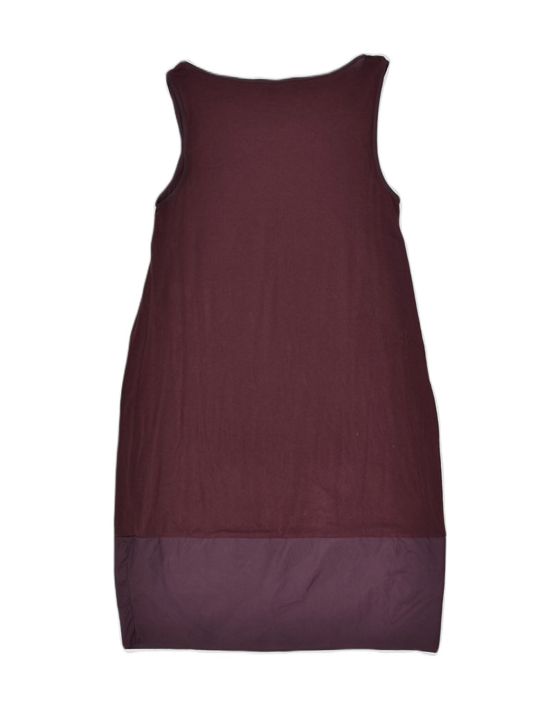 MAX MARA Womens Sleeveless Bubble Dress UK 8 Small Burgundy Colourblock | Vintage Max Mara | Thrift | Second-Hand Max Mara | Used Clothing | Messina Hembry 