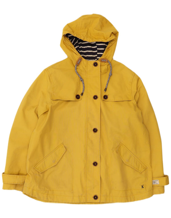 JOULES Womens Hooded Windbreaker Jacket UK 18 XL Yellow Cotton