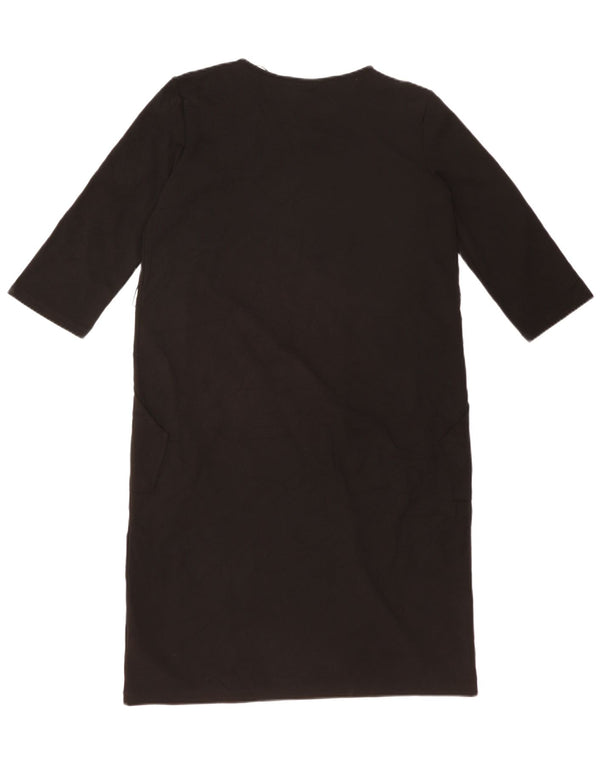 ZARA Womens 3/4 Sleeve Shift Dress UK 14 Large Black Polyester