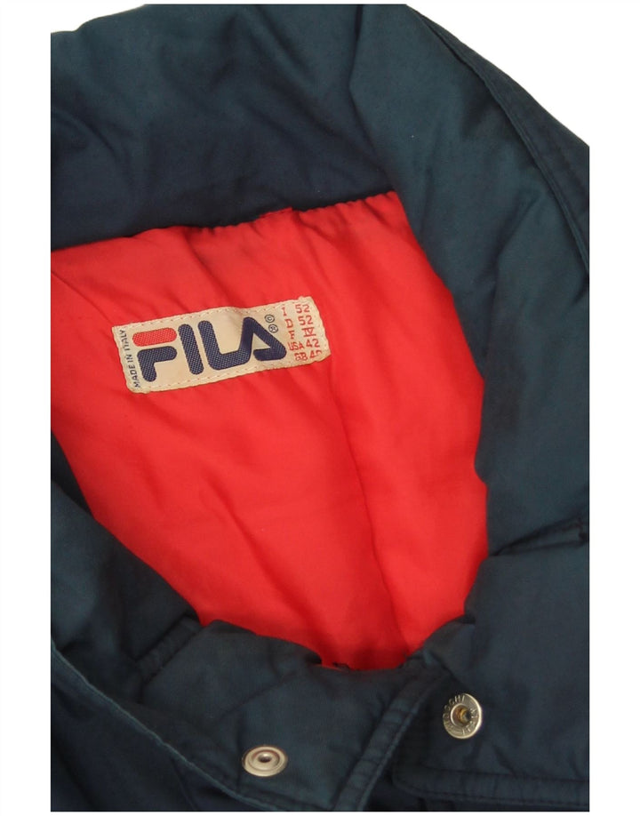 Fila Mens Padded Jacket IT 52 XL Navy Blue Colourblock Polyamide