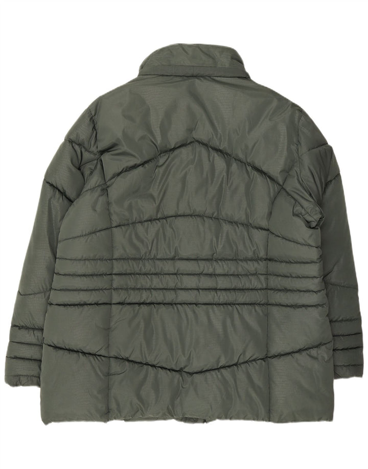 Vintage Womens Padded Jacket IT 55 3XL Green Polyester