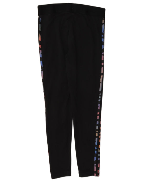 Adidas Womens Graphic Leggings UK 12/14 Medium Black Cotton