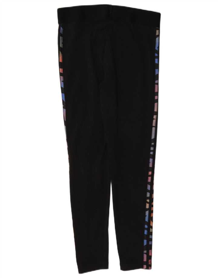 Adidas Womens Graphic Leggings UK 12/14 Medium Black Cotton