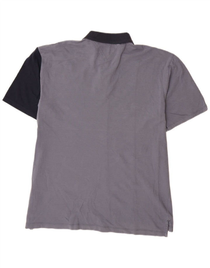 TOMMY HILFIGER Mens Polo Shirt 2XL Multicoloured Colourblock Cotton