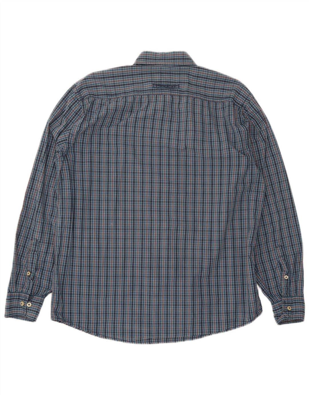 Camel Active Mens Shirt Large Navy Blue Gingham Cotton