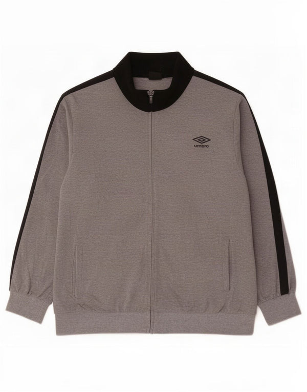 Umbro Mens Tracksuit Top Jacket IT 60 3XL Grey Colourblock Cotton