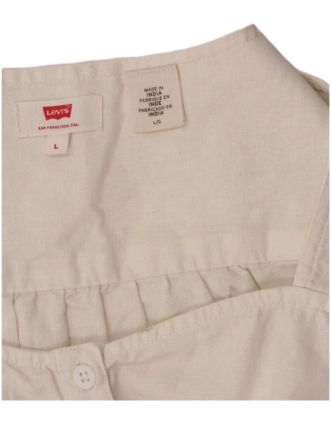 Levi's Womens Crop Shirt Blouse UK 14 Large White