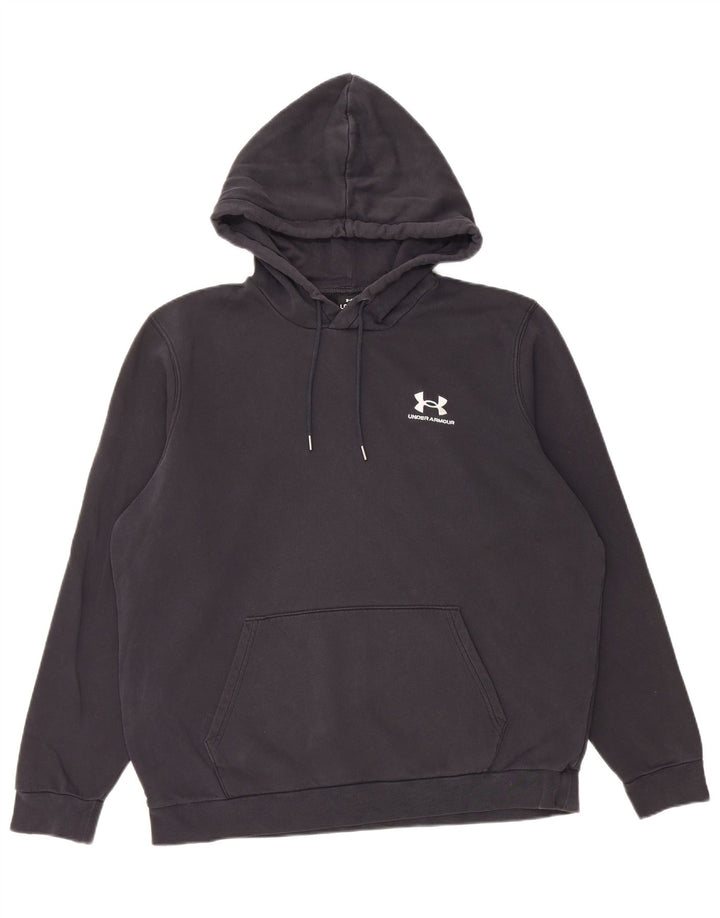 Under Armour Mens Hoodie Jumper Large Black Cotton