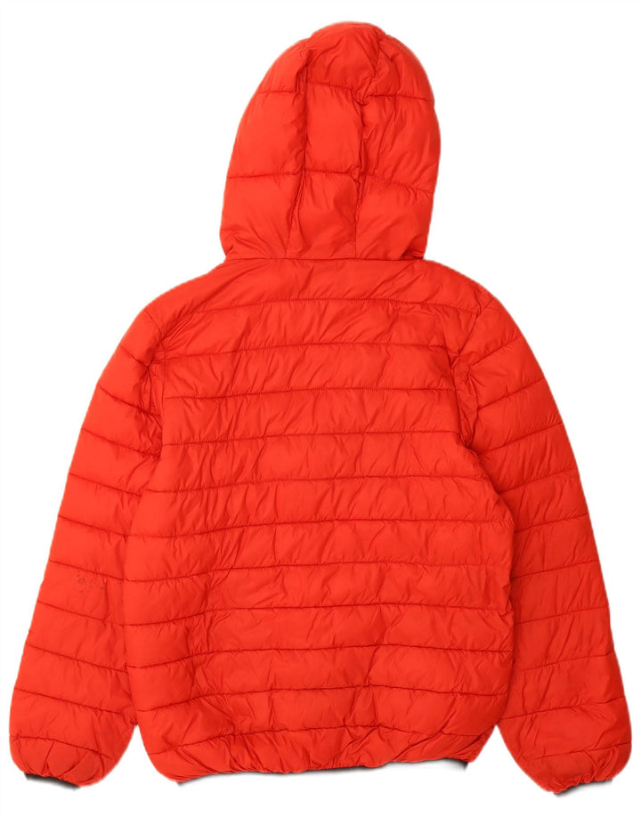 Benetton Boys Hooded Padded Jacket 10-11 Years Red Polyamide