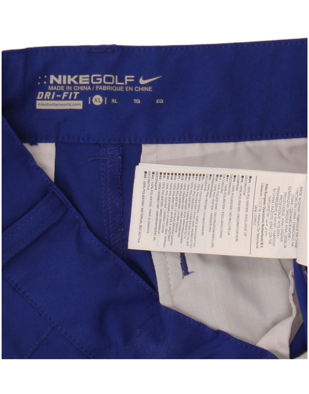 Nike Mens Dri Fit Straight Chino Trousers XL W34 L29 Blue Polyester