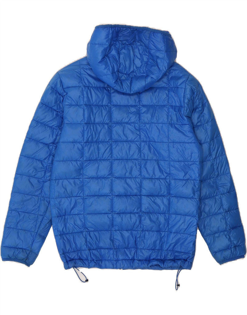 COLUMBIA Mens Hooded Padded Jacket UK 38 Medium Blue Nylon Vintage Columbia and Second-Hand Columbia from Messina Hembry 