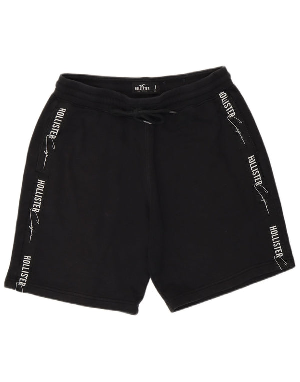 Hollister Mens Graphic Sport Shorts Medium  Black Cotton