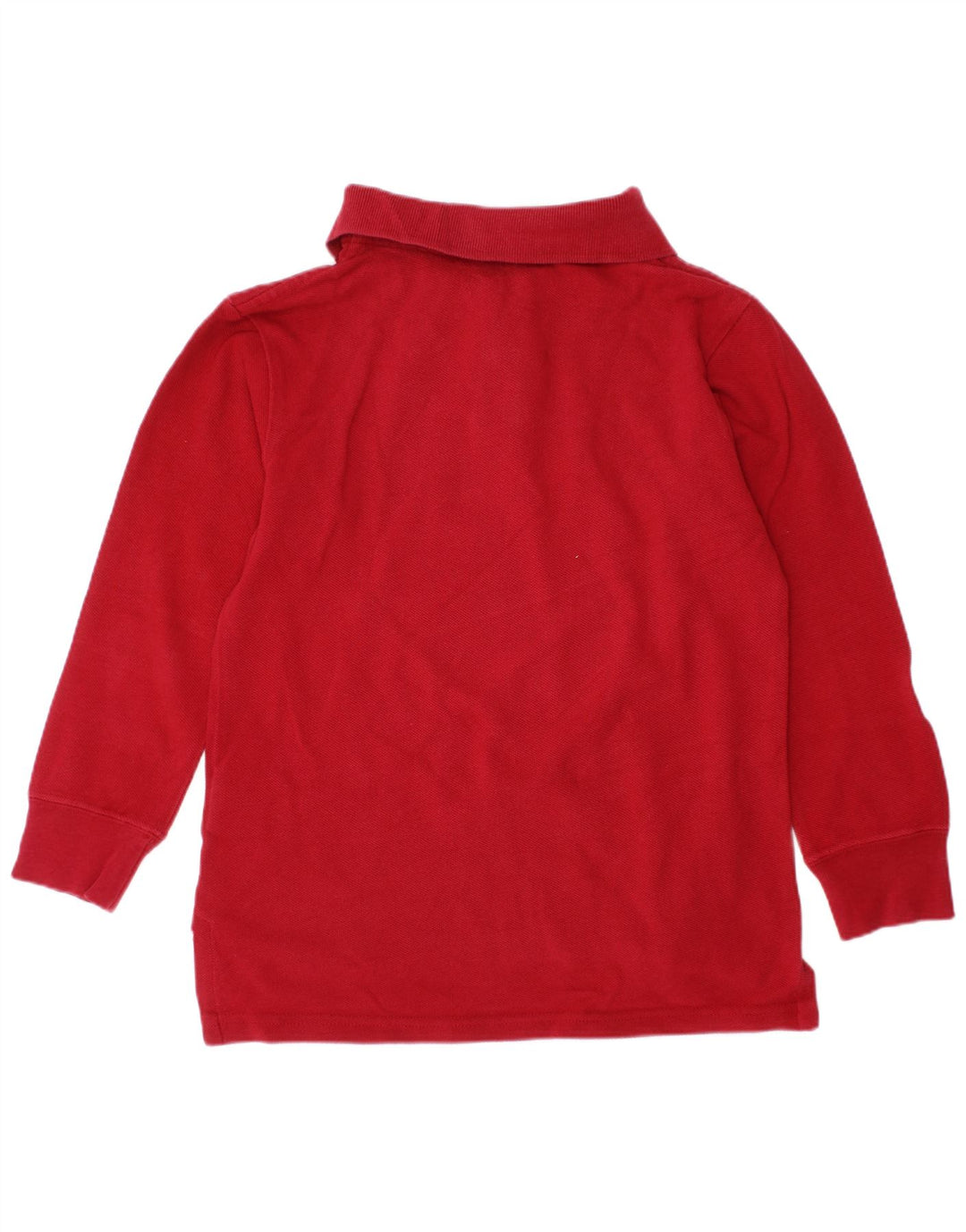 POLO RALPH LAUREN Boys Long Sleeve Polo Shirt 3-4 Years Red Cotton