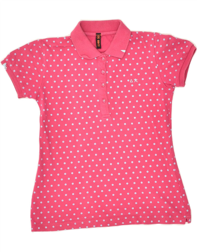 SUN68 Girls Polo Shirt 7-8 Years Pink Polka Dot Cotton | Vintage Sun68 | Thrift | Second-Hand Sun68 | Used Clothing | Messina Hembry 