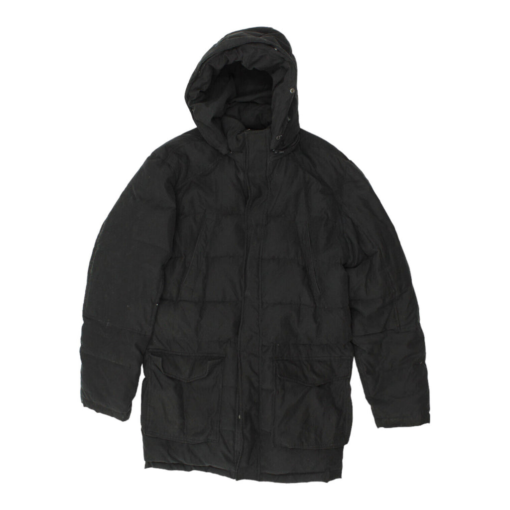 Hik Soul Free Mens Black Long Puffer Coat | Outdoor Hooded Padded Jacket VTG | Vintage Messina Hembry | Thrift | Second-Hand Messina Hembry | Used Clothing | Messina Hembry 