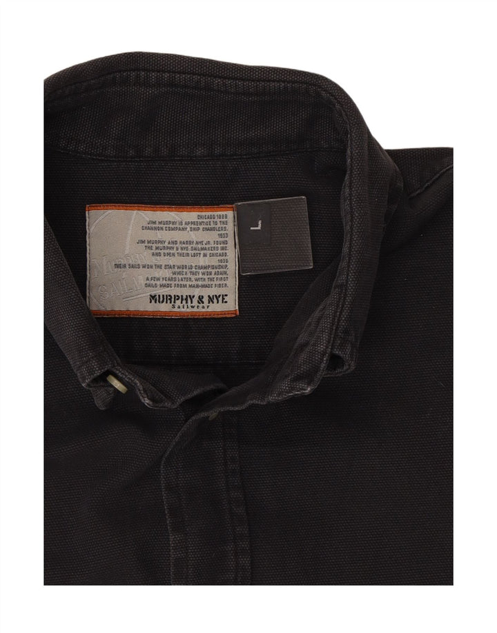 MURPHY & NYE Mens Shirt Large Black Cotton