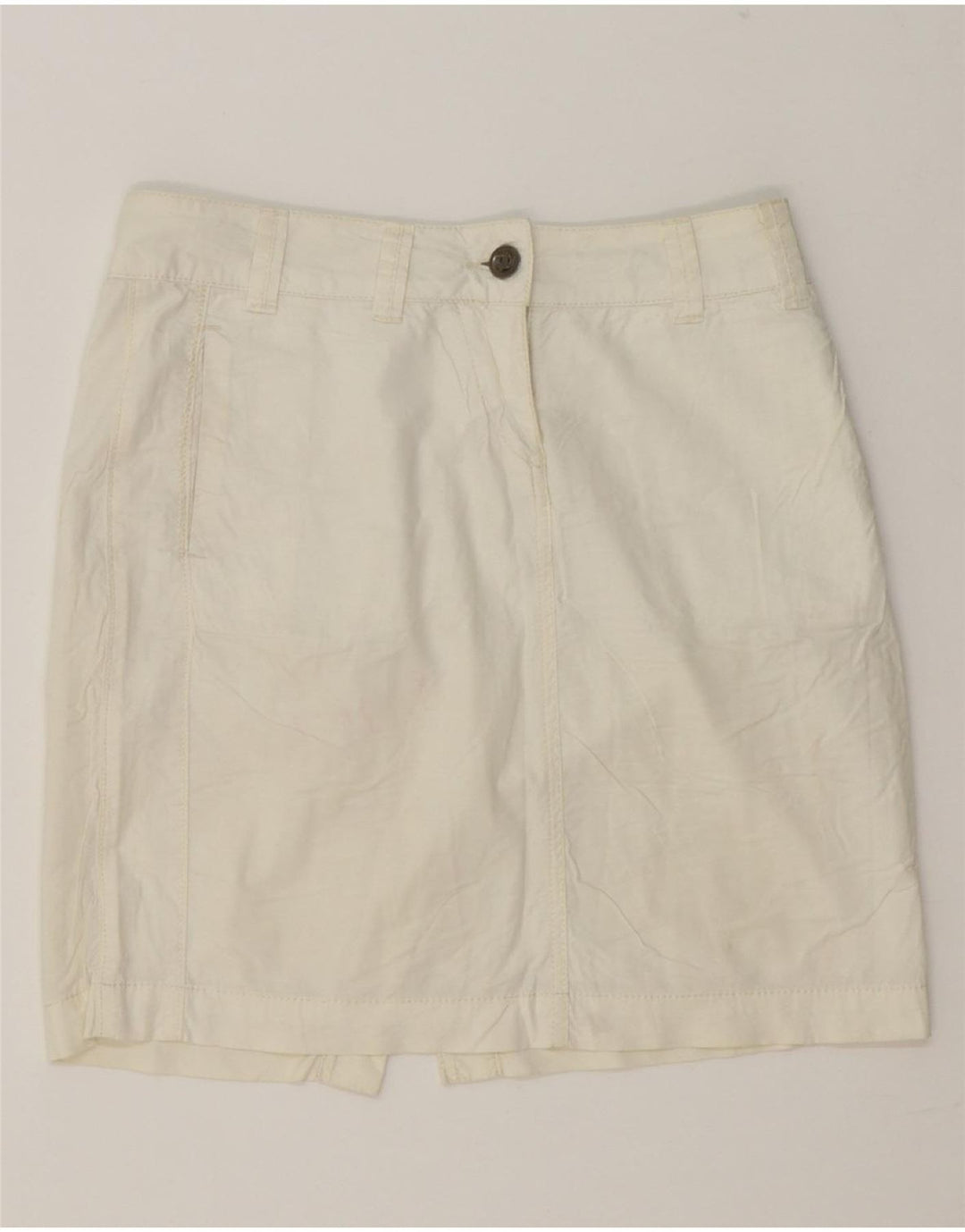 MURPHY & NYE Womens Mini Skirt W27 Small  White Cotton Vintage Murphy & Nye and Second-Hand Murphy & Nye from Messina Hembry 
