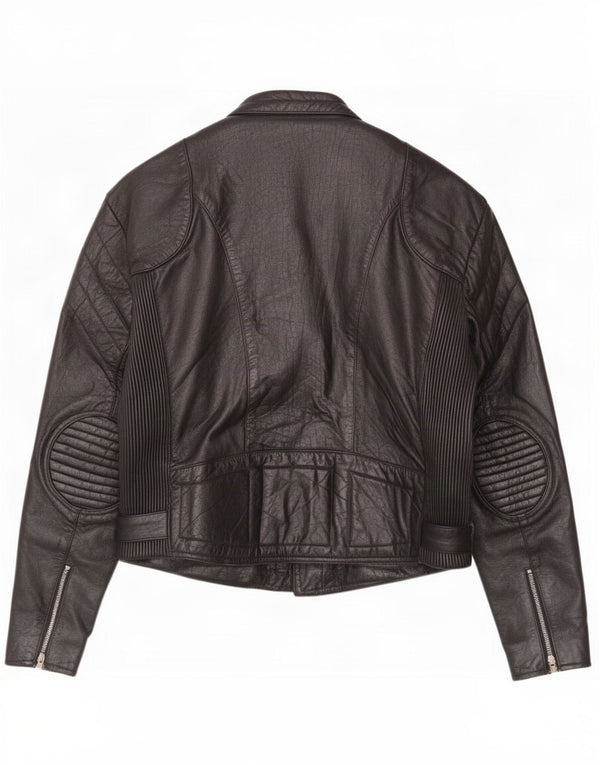 Vintage Mens Leather Biker Jacket UK 44 2XL Black