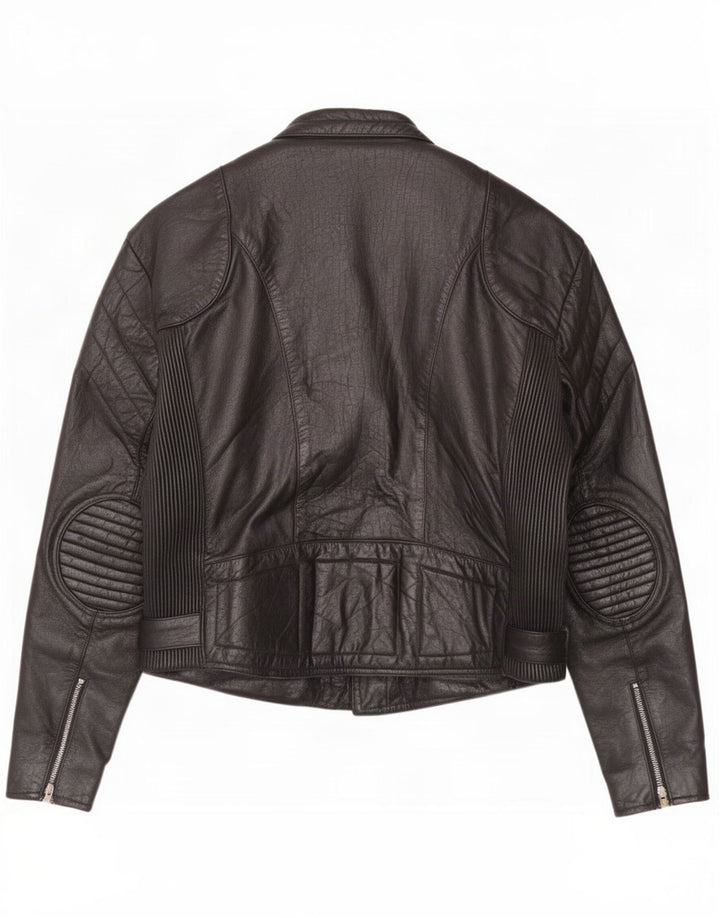 Vintage Mens Leather Biker Jacket UK 44 2XL Black