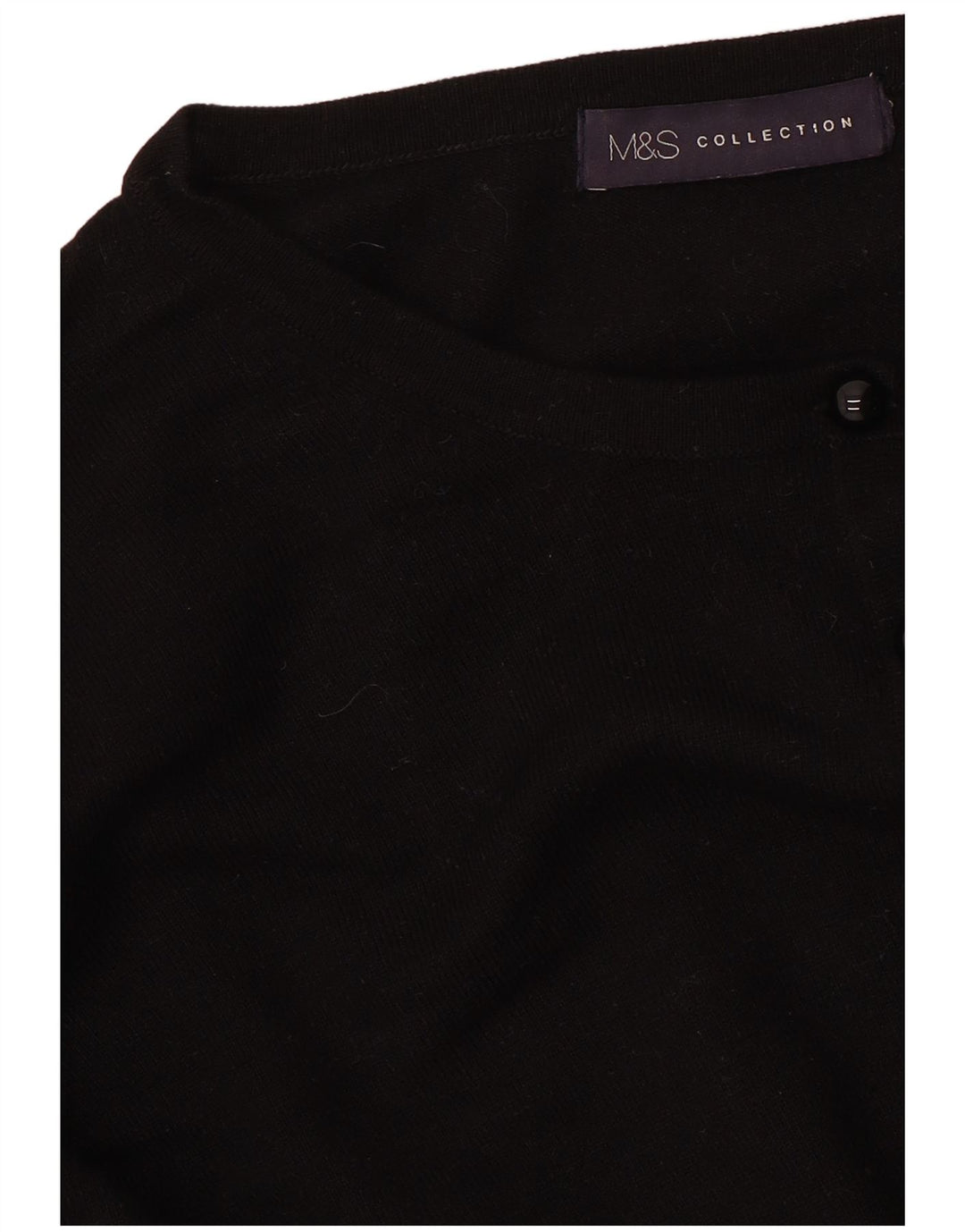 MARKS & SPENCER Womens Crop Cardigan Sweater UK 14 Medium Black