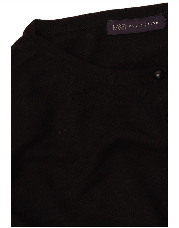 MARKS & SPENCER Womens Crop Cardigan Sweater UK 14 Medium Black