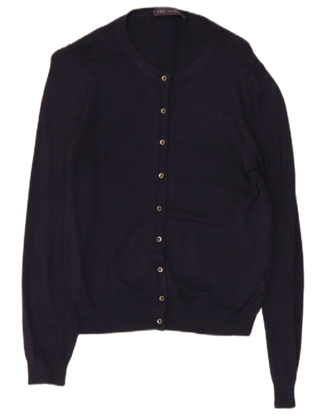 Marks & Spencer Womens Cardigan Sweater UK 8 Small  Navy Blue Viscose