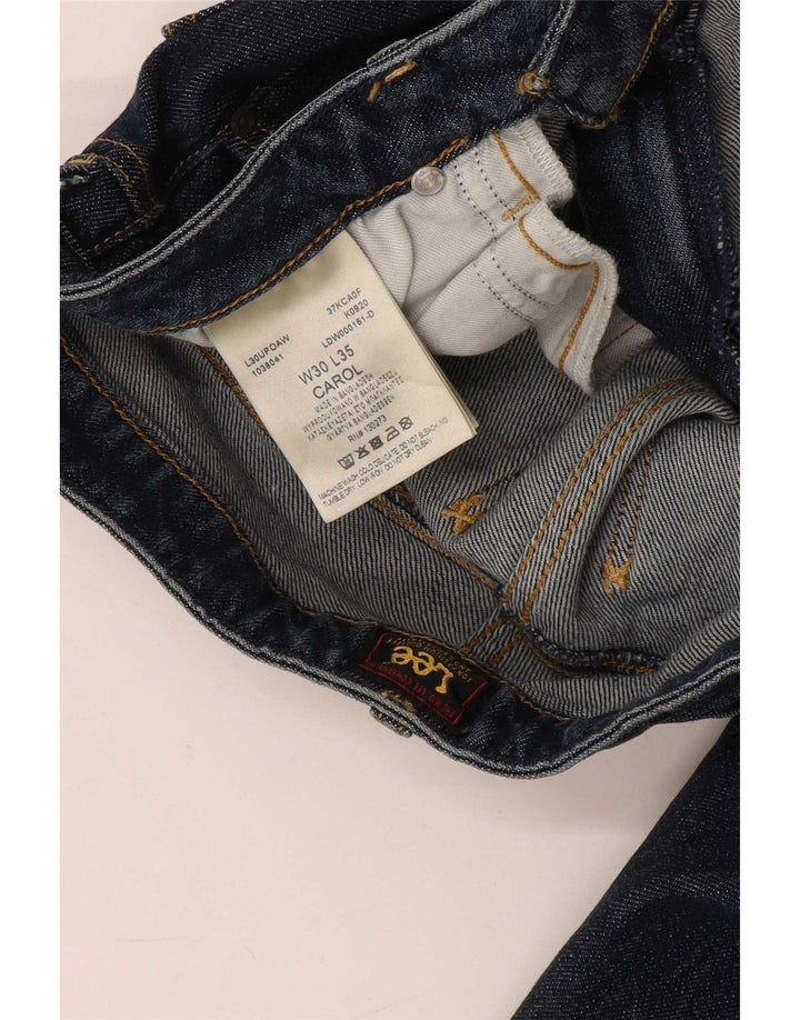Lee Womens Carol Straight Jeans W30 L35 Navy Blue Cotton