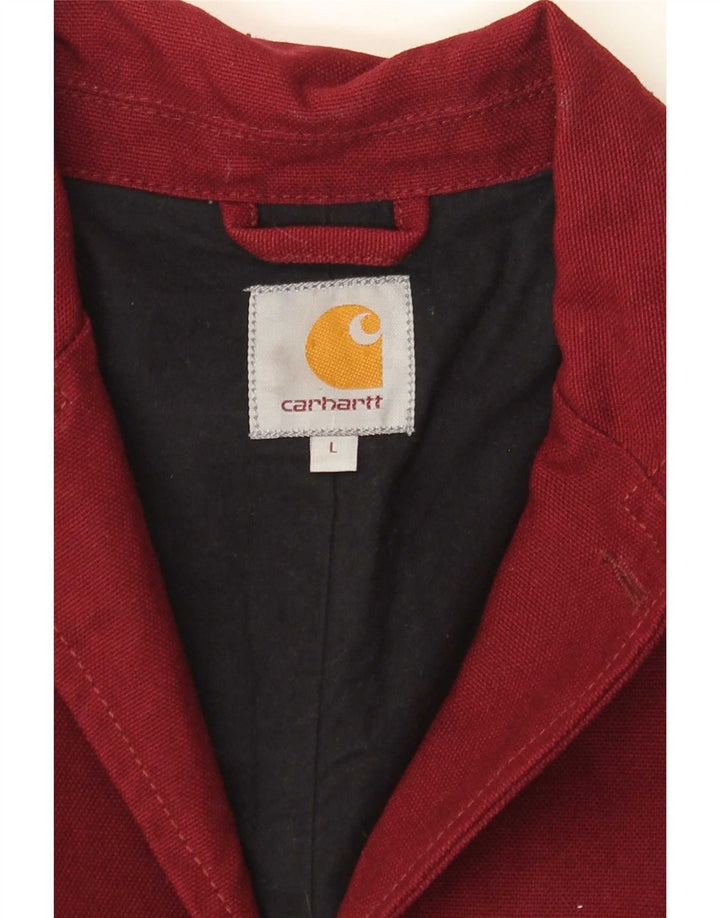Carhartt Mens 3 Button Blazer Jacket UK 40 Large Burgundy