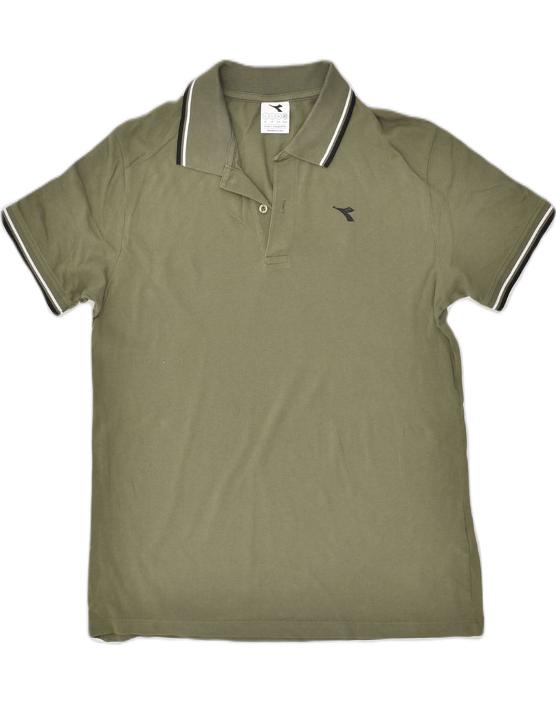 DIADORA Mens Polo Shirt Large Khaki Cotton | Vintage Diadora | Thrift | Second-Hand Diadora | Used Clothing | Messina Hembry 