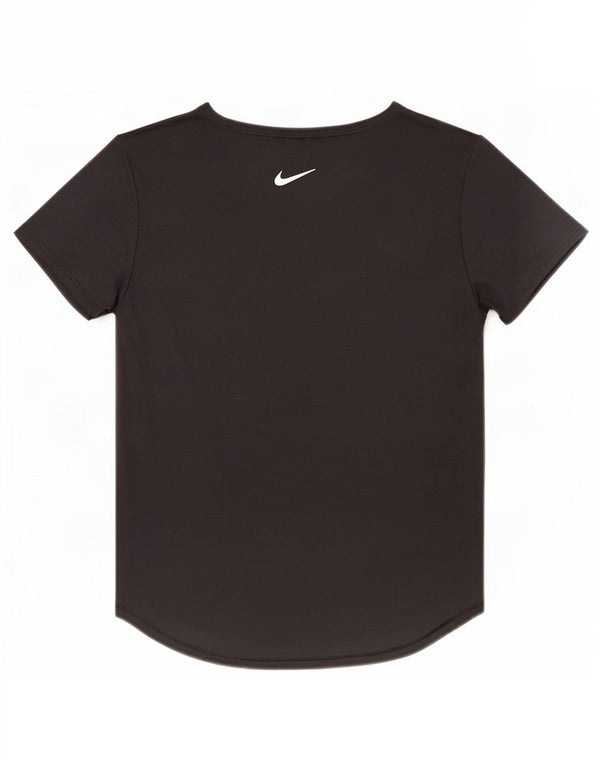 Nike Womens Dri Fit Graphic T-Shirt Top UK 6 XS Black Polyester