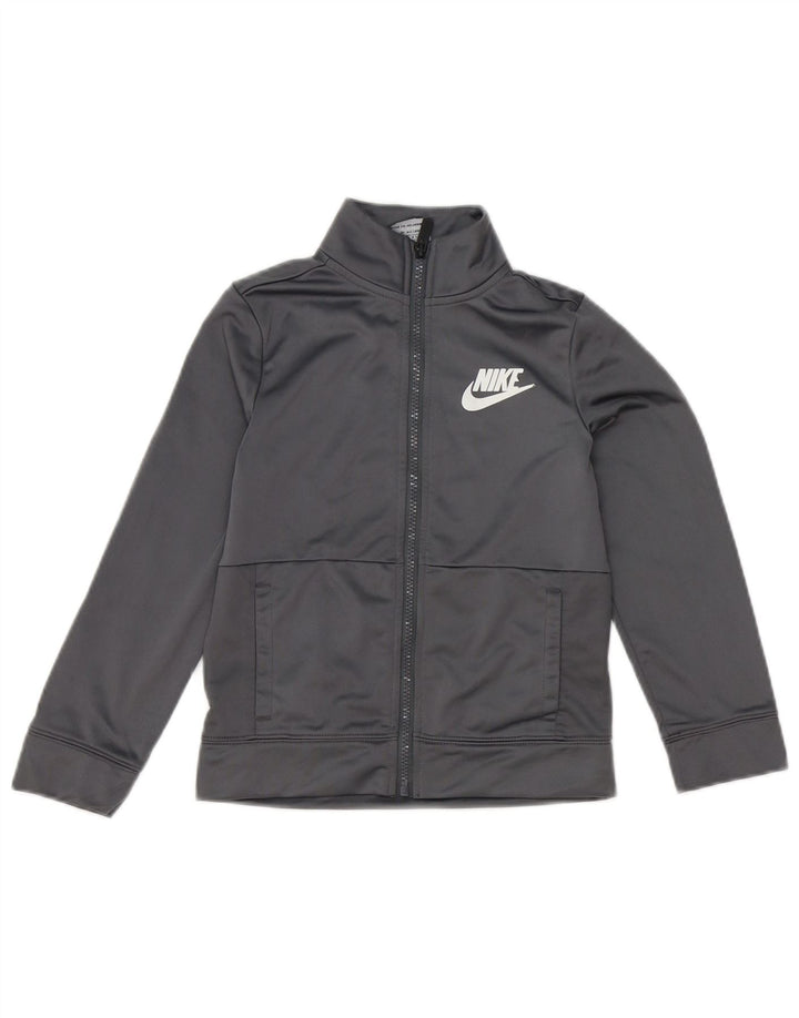 Nike Boys Tracksuit Top Jacket 6-7 Years Large Grey Polyester