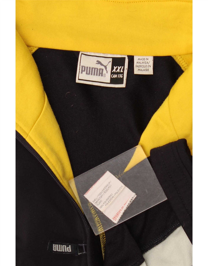 Puma Mens Tracksuit Top Jacket 2XL Navy Blue Colourblock Polyester