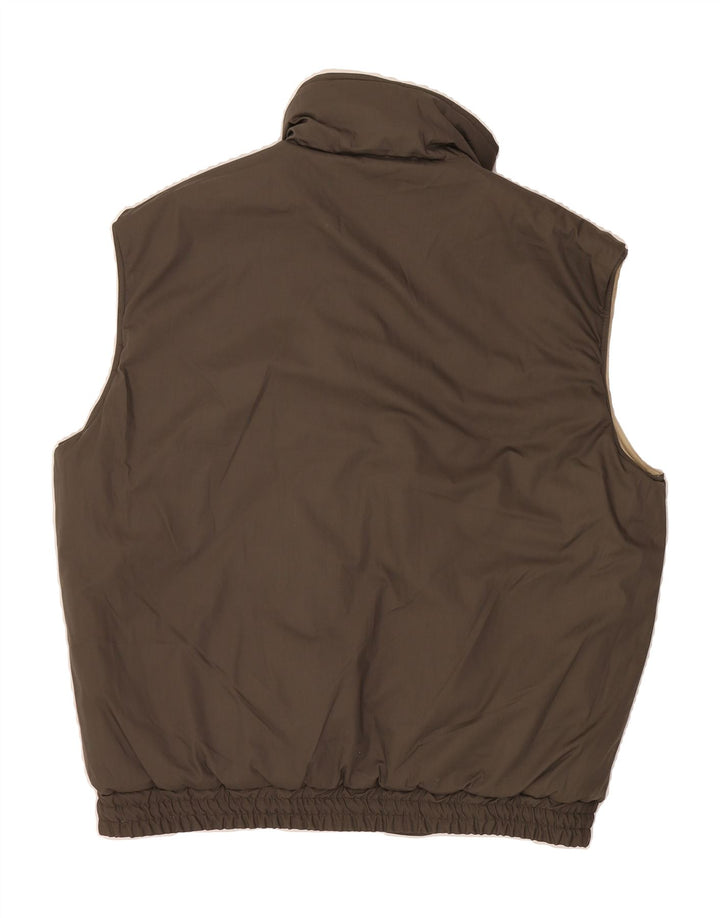 VINTAGE Mens Reversible Padded Gilet UK 38 Medium Beige Polyester Vintage Vintage and Second-Hand Vintage from Messina Hembry 